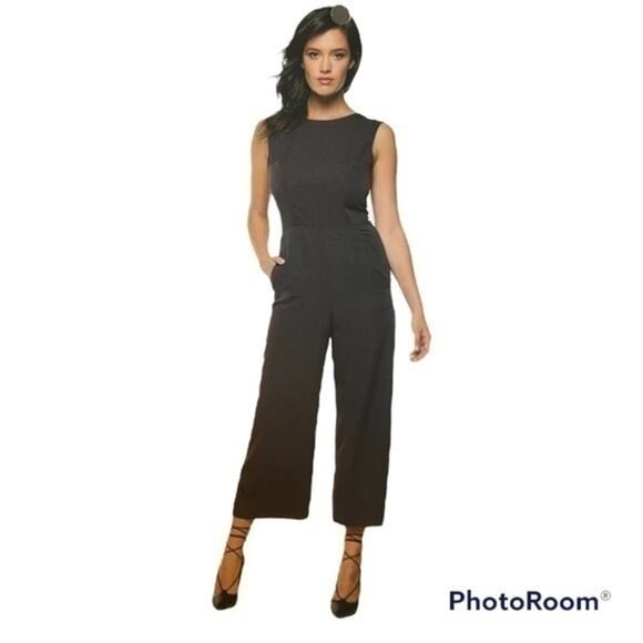 Black Tape black jumpsuit with tie back and key hole back - Picture 1 of 9